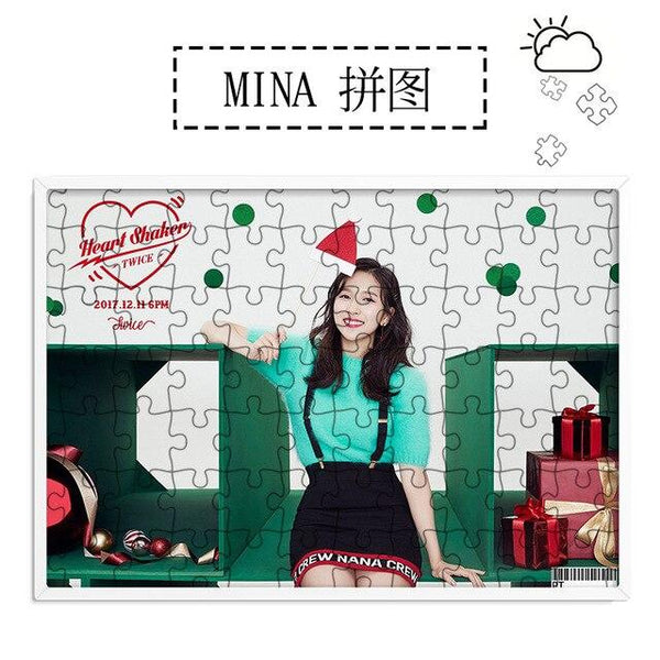 [MYKPOP]TWICE SANA Lim Na Yoo JungYeon Puzzles 120pcs With a Photo Frame Desk Decoration KPOP Fans Collection SA18052107