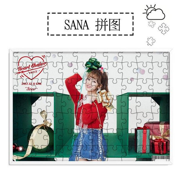 [MYKPOP]TWICE SANA Lim Na Yoo JungYeon Puzzles 120pcs With a Photo Frame Desk Decoration KPOP Fans Collection SA18052107