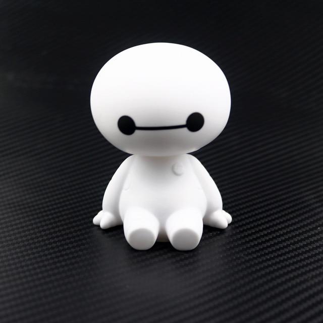 Cartoon Plastic Baymax Robot Shaking Head Figure Car Ornaments Auto Interior Decorations Big Hero Doll Toys Ornament Car-Styling