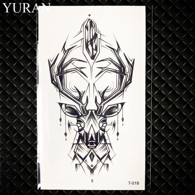 Geometry Cat Elk Wolf Temporary Tattoo Women Body Arm Water Transfer Tattoo Men Makeup Tatto Sticker Bracelet Deer Animal Zoo