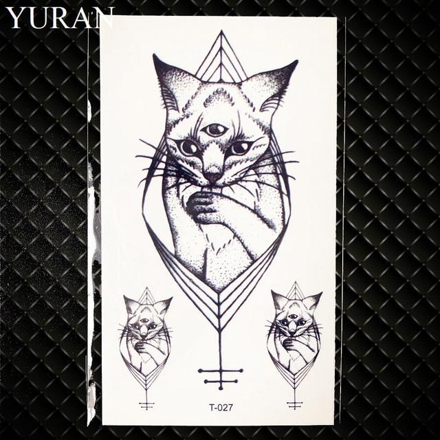 Geometry Cat Elk Wolf Temporary Tattoo Women Body Arm Water Transfer Tattoo Men Makeup Tatto Sticker Bracelet Deer Animal Zoo