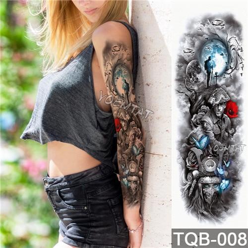 Large Arm sleeve Tattoo Waterproof temporary tattoo Sticker Skull Angel rose lotus Men Full Flower Tatoo Body Art tatto girl
