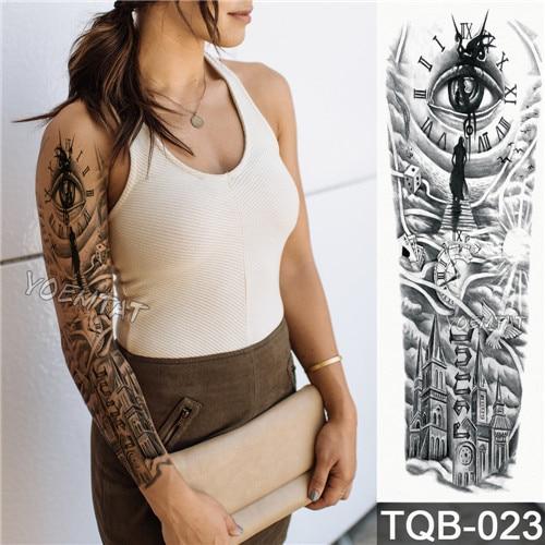 Large Arm sleeve Tattoo Waterproof temporary tattoo Sticker Skull Angel rose lotus Men Full Flower Tatoo Body Art tatto girl