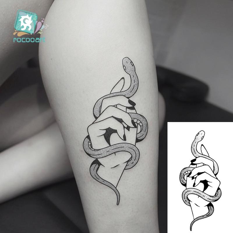 HC105-299 Body Art Black White Drawing Little Element Small Snake Triangle Skull Water Transfer Temporary Fake Tattoos Sticker