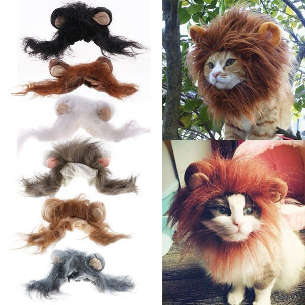 Fashion Cat Lovely Pet Costume Lions Mane Wig for Cat Halloween Christmas Party Dress Up With Ear Pet Apparel Cat Fancy Dress