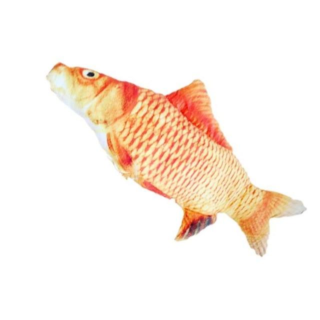 Plush Creative 3D Carp Fish Shape Cat Toy Gift Cute Simulation Fish Playing Toy For Pet Gifts Catnip Fish Stuffed Pillow Doll