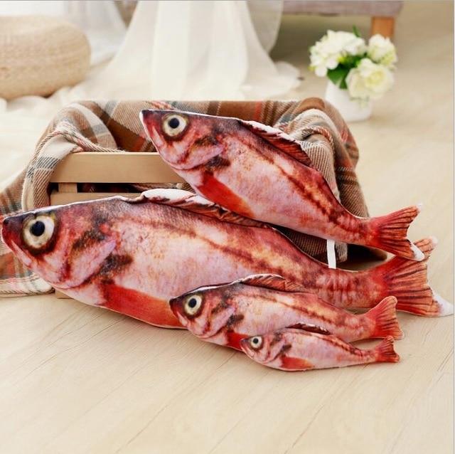 Plush Creative 3D Carp Fish Shape Cat Toy Gift Cute Simulation Fish Playing Toy For Pet Gifts Catnip Fish Stuffed Pillow Doll