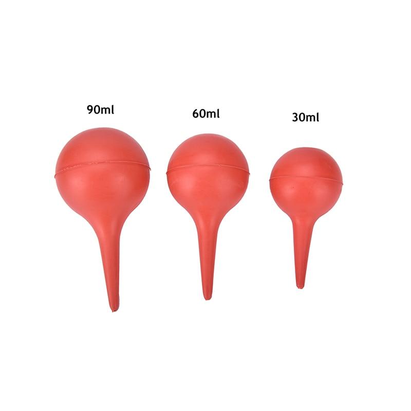 30/60/90ml Lab Laboratory Tool Red Rubber Suction Ear Washing Syringe Squeeze Bulb Rubber Laboratory Tools Vacuum Blower