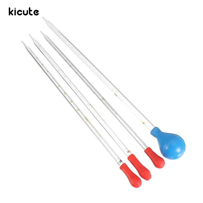 Kicute Hot Glass Transfer Scale Pipette With Rubber Cap Dropper 4 Size 1/2/5/10ML Transfer Pipette School Laboratory Supplies
