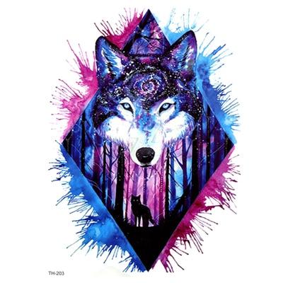 Wolf Waterproof Temporary tattoo Sticker Tatuagem Sleeve Tatoo beauty Animals tatuajes henna Fake Tattoo Harry styles tattoos