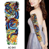 1Pc Sexy Waterproof Temporary Tattoo Sticker Full Arm Sleeve Large Skull Tatoo Stickers Fake Fattoos for Men Women #272596