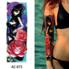 1Pc Sexy Waterproof Temporary Tattoo Sticker Full Arm Sleeve Large Skull Tatoo Stickers Fake Fattoos for Men Women #272596