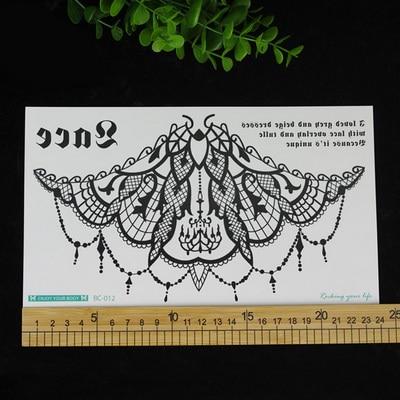 New designs Chest Flash Tattoo large rose flower dragonfly shoulder arm Sternum tattoos henna body/back paint Under breast skull