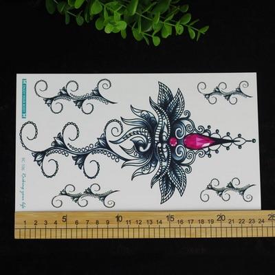New designs Chest Flash Tattoo large rose flower dragonfly shoulder arm Sternum tattoos henna body/back paint Under breast skull