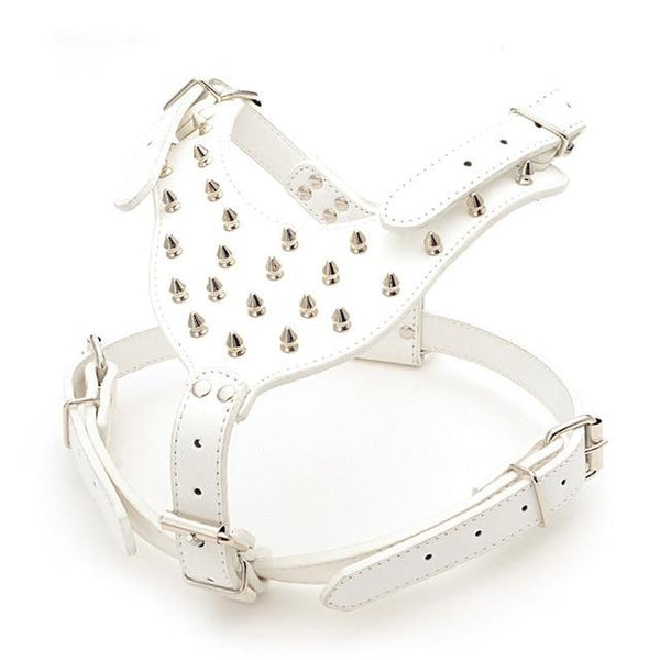 Large Dog Zinc alloy Rivets Spiked Studded PU Leather Dog Harness for Pitbull big Breed Dogs Pet Harnesses vest dog chest strap