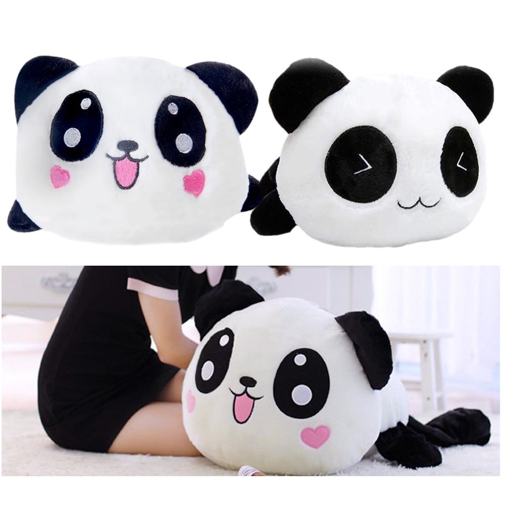 25cm Kawaii Big Head Cartoon Plush Toys Stuffed Lying Animal Panda Doll Bolster Pillow Toy Cushion Bolster Gift Kids Home Decor