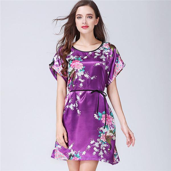 CEARPION Plus Size S-3XL Satin Robe Gown Women's Kimono Bathrobe Sexy Home Clothes Casual Sleepwear Intimate Lingerie Negligee