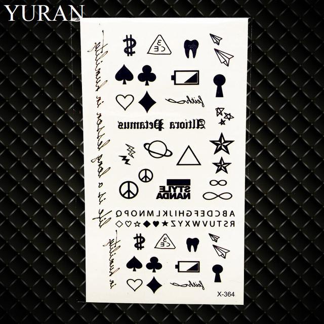 Summer Style Temporary Tattoo Stickers Camping Litter Letter Feather Kids Finger Fake Tattoo Boys Body Arm Art Tatoos Love Paste