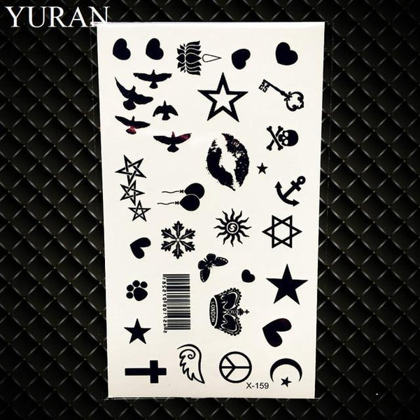 Summer Style Temporary Tattoo Stickers Camping Litter Letter Feather Kids Finger Fake Tattoo Boys Body Arm Art Tatoos Love Paste