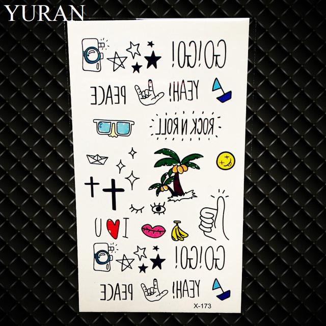 Summer Style Temporary Tattoo Stickers Camping Litter Letter Feather Kids Finger Fake Tattoo Boys Body Arm Art Tatoos Love Paste
