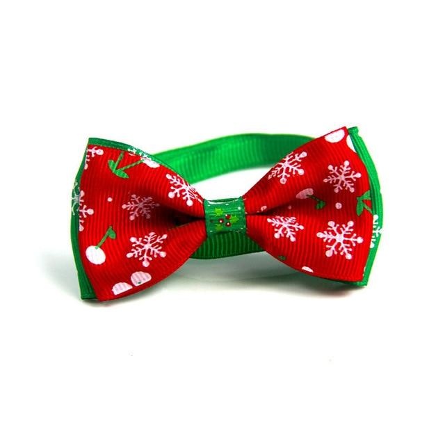 Christmas Holiday Pet Cat Dog Collar Bow Tie Adjustable Neck Strap Cat Dog Grooming Accessories Pet Product Supplies Christmas