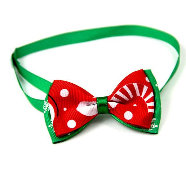 Christmas Holiday Pet Cat Dog Collar Bow Tie Adjustable Neck Strap Cat Dog Grooming Accessories Pet Product Supplies Christmas