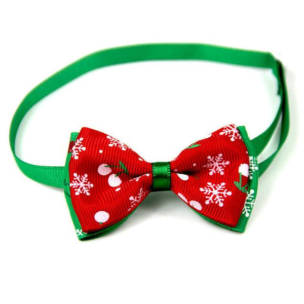 Christmas Holiday Pet Cat Dog Collar Bow Tie Adjustable Neck Strap Cat Dog Grooming Accessories Pet Product Supplies Christmas