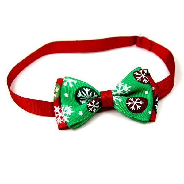 Christmas Holiday Pet Cat Dog Collar Bow Tie Adjustable Neck Strap Cat Dog Grooming Accessories Pet Product Supplies Christmas