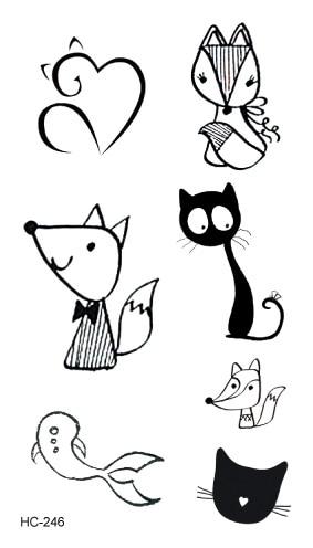 MB Classic Black Tatoo Cat Bird Fake Tattoo Tatuajes Hand Tatouage Body Waterproof Temporary Tattoo Sticker Small Taty