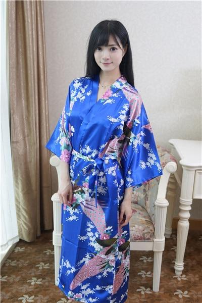 Sexy Gray Lady Summer Causal Robe Long Bathrobe Gown Women's Satin Nightgown Lingerie Print Flower Kimono Sleepwear One Size