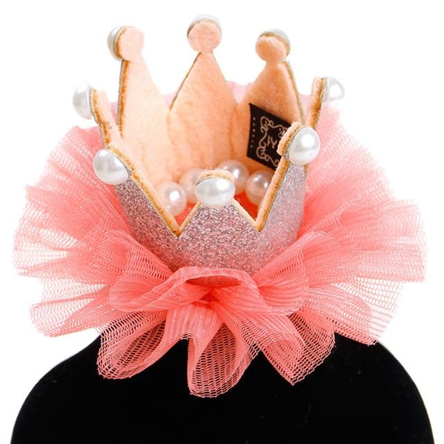 Cute Lace Princess Crown Dog Cat Pet Hair Clip Wedding Birthday Party Photography Decoration Pet Supplies Gift for Kitty Puppy