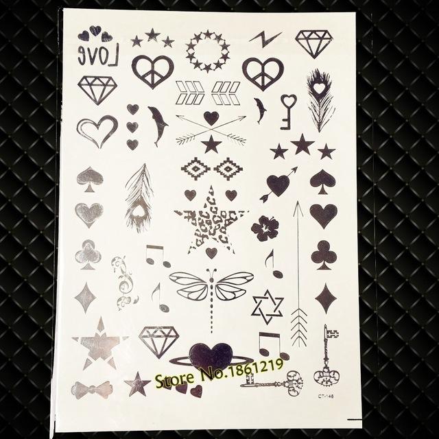 Summer Style Girl Women Henna Gold Metallic Flash Tattoo Stickers Girls Fake Waterproof Tattoo Golden Color Bracelets Leg Tatoos