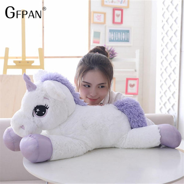 Giant 110cm Unicorn Plush Toy Soft Stuffed  Cartoon Unicorn Dolls Animal Horse Toy High Quality Toys for Children Girls