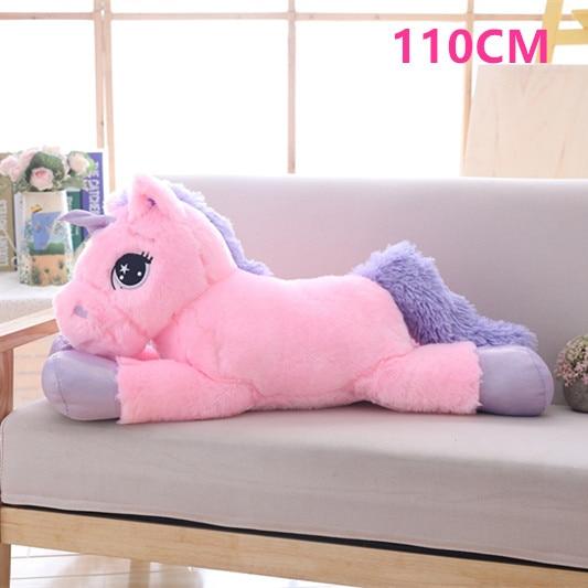 Giant 110cm Unicorn Plush Toy Soft Stuffed  Cartoon Unicorn Dolls Animal Horse Toy High Quality Toys for Children Girls