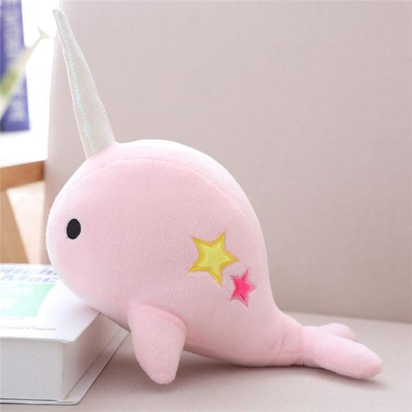 25-35cm Narwhal whale binary star doll plush Toy soft animal ocean sea stuffed Toys for Children Christmas Gift kid Brinquedos