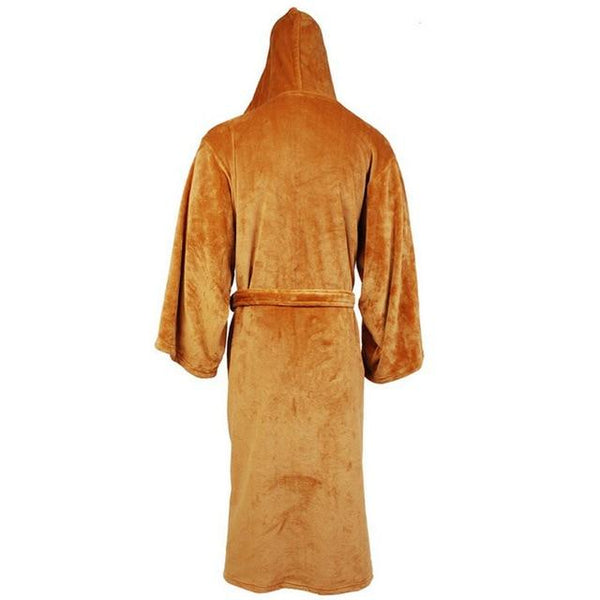 Flannel Robe Male With Hooded Thick Star Wars Dressing Gown Jedi Empire Men's Bathrobe Winter Long Robe Mens Bath Robe