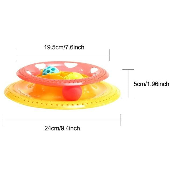 Pet Toys Cat Crazy Ball Disk Interactive Amusement Plate Play Disc Trilaminar Turntable Cat Toy