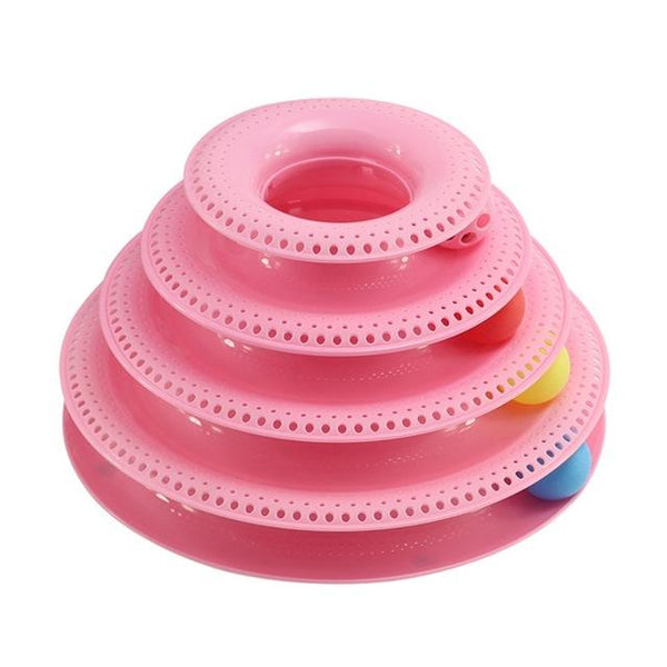 Pet Toys Cat Crazy Ball Disk Interactive Amusement Plate Play Disc Trilaminar Turntable Cat Toy