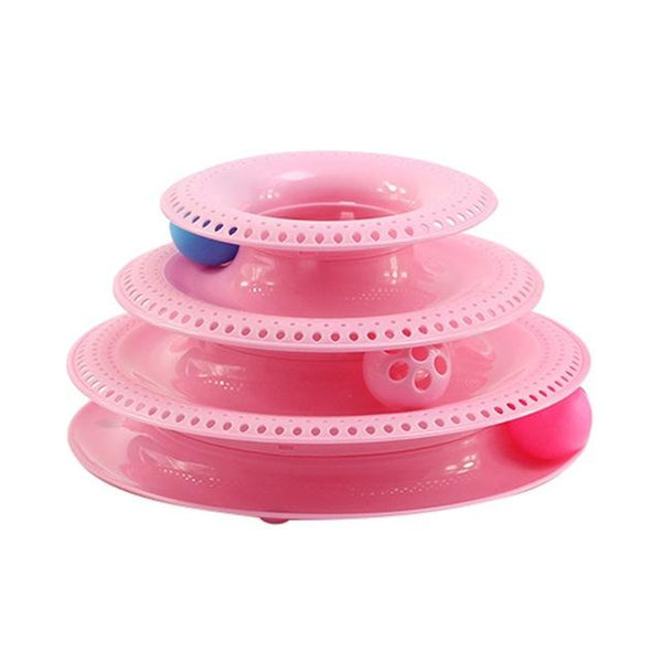 Pet Toys Cat Crazy Ball Disk Interactive Amusement Plate Play Disc Trilaminar Turntable Cat Toy