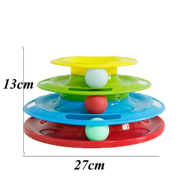 Pet Toys Cat Crazy Ball Disk Interactive Amusement Plate Play Disc Trilaminar Turntable Cat Toy