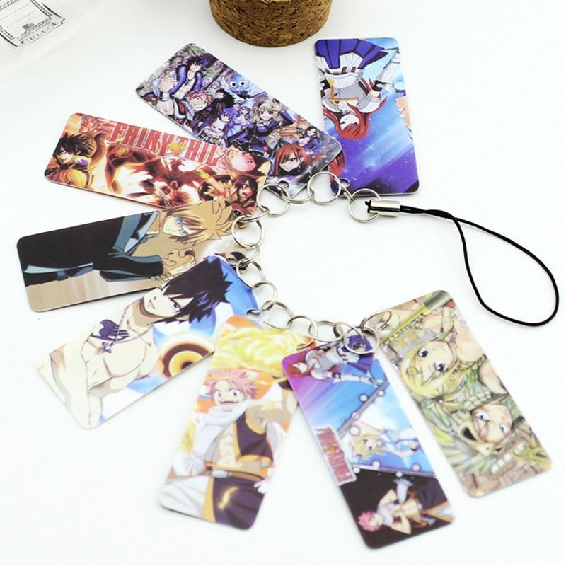 1 pcs cool Cartoon Anime Fairy Tail Photo Pvc 8 Card String Pendant handset decoration figure toys