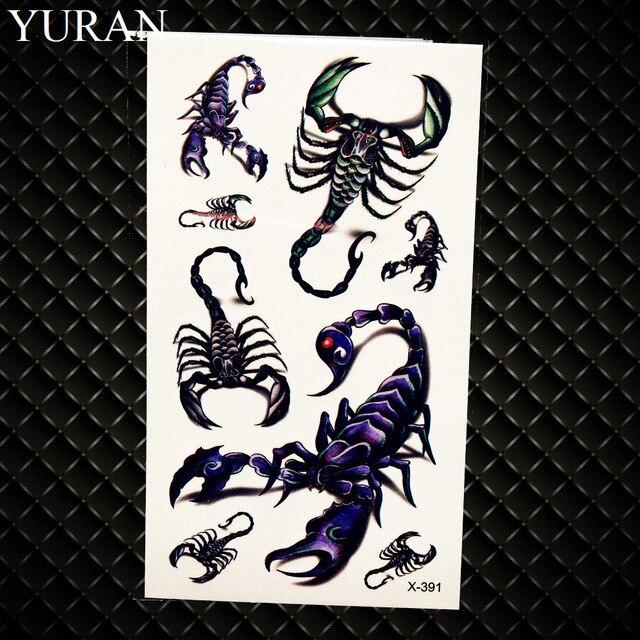 25 Style Men Tattoo Stickers Totem Scorpion Black Gun Hands Temporary Tattoo Kids Body Art Face Self Adhesive Tatoos Cool Paste