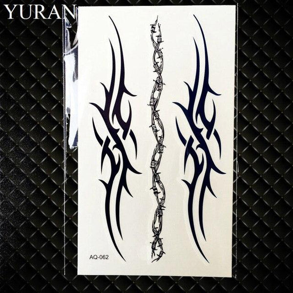 25 Style Men Tattoo Stickers Totem Scorpion Black Gun Hands Temporary Tattoo Kids Body Art Face Self Adhesive Tatoos Cool Paste