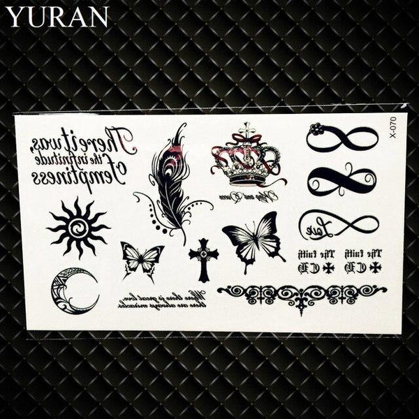 25 Style Men Tattoo Stickers Totem Scorpion Black Gun Hands Temporary Tattoo Kids Body Art Face Self Adhesive Tatoos Cool Paste