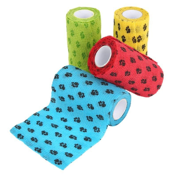 Pet Dog Cat Health Wrapping Bandage Breathable Tearing Non-woven Cloth Self-adhesive Elastic Pet Bandage Vet Cohesive Bandage