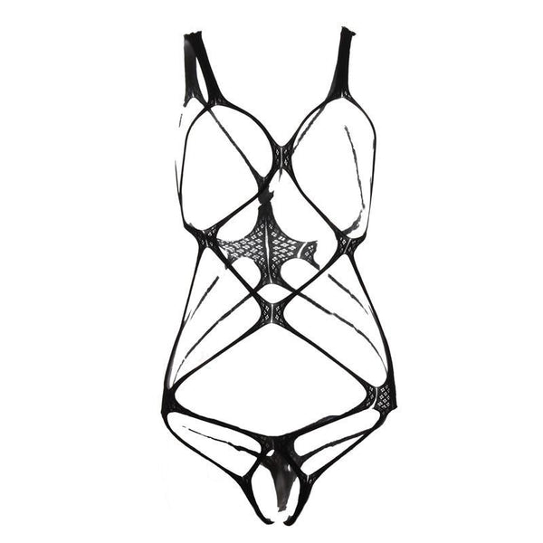 Sexy Teddy Lingerie Hot Hollow Out Mesh Women's Erotic Underwear Transparent Bandage Open Bra Open Crotch Sexy Babydoll Costumes