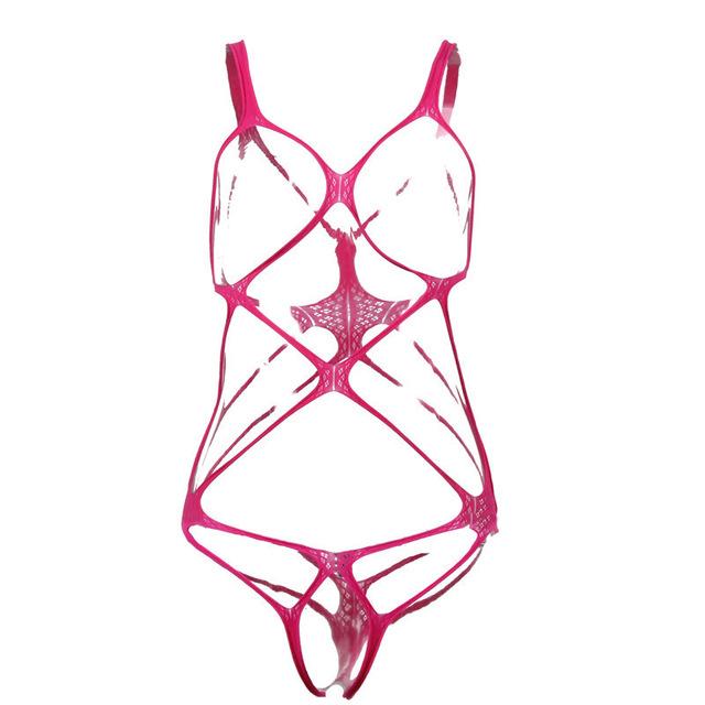 Sexy Teddy Lingerie Hot Hollow Out Mesh Women's Erotic Underwear Transparent Bandage Open Bra Open Crotch Sexy Babydoll Costumes