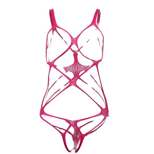 Sexy Teddy Lingerie Hot Hollow Out Mesh Women's Erotic Underwear Transparent Bandage Open Bra Open Crotch Sexy Babydoll Costumes