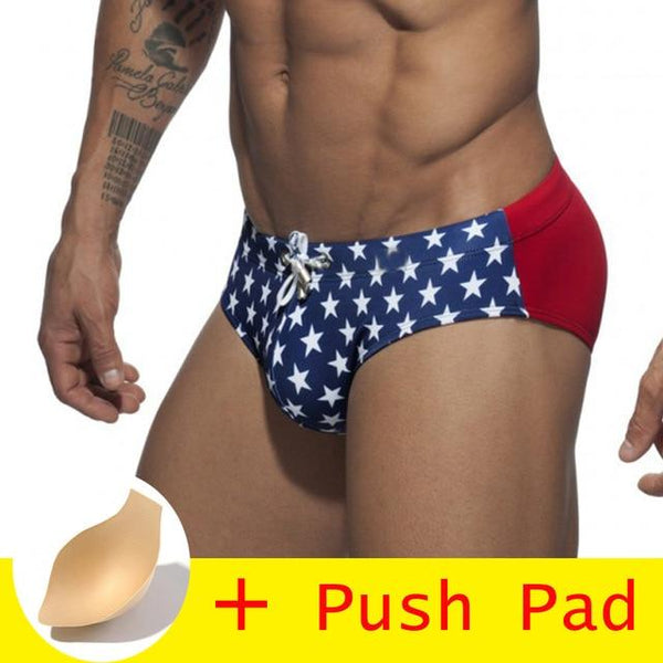 17 Styles Hot Sell Swimwear Men Brief With Pad Low Waist Sexy Swimsuit Waterproof Swimming Trunks Men Swim Shorts Sunga 2018 New