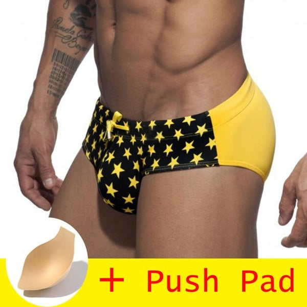 17 Styles Hot Sell Swimwear Men Brief With Pad Low Waist Sexy Swimsuit Waterproof Swimming Trunks Men Swim Shorts Sunga 2018 New